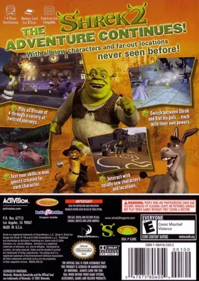 Shrek 2 box cover back